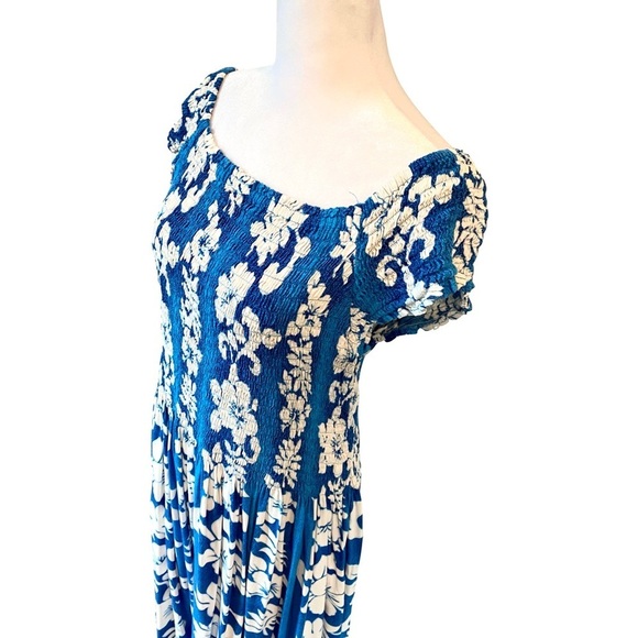 Sweet Lady Vintage Blue and White Floral Patterned Sundress Size XL - Picture 4 of 9